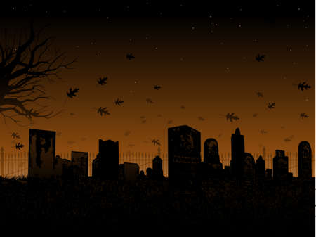 Cemetery background illustrationのイラスト素材
