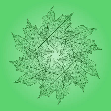 Leaf pattern illustration - greenのイラスト素材