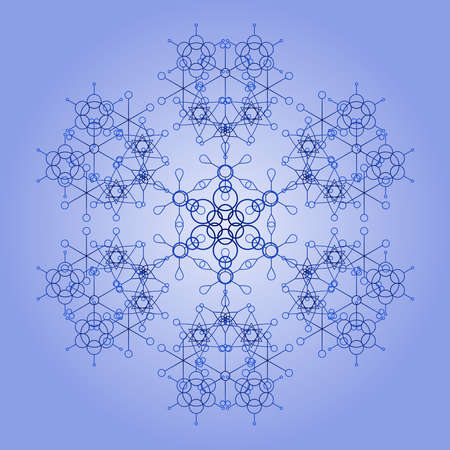 Snowflake made of smaller flakes - blueのイラスト素材