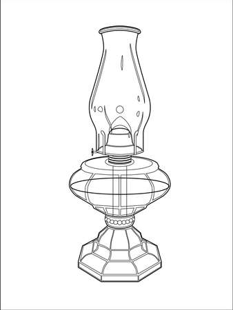 Hurricane lamp line artのイラスト素材