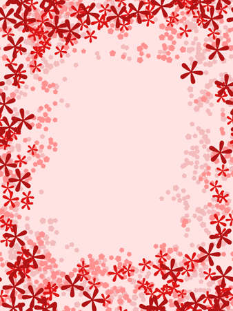 Red and pink flowers borderのイラスト素材