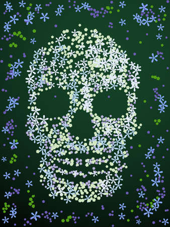 Floral skull designのイラスト素材