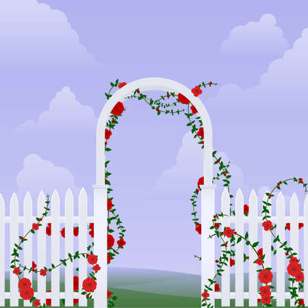 Arbor with rosesのイラスト素材