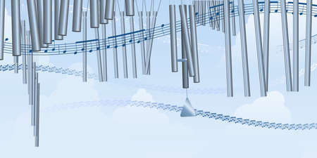 windchimes and musicのイラスト素材