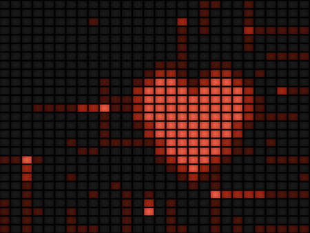 Digital heart illustrationのイラスト素材