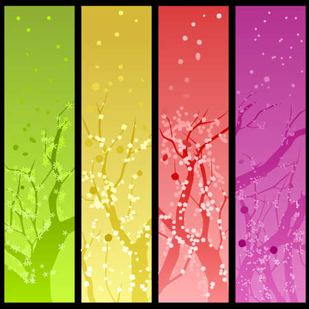 Spring blossom banners - Verticalのイラスト素材