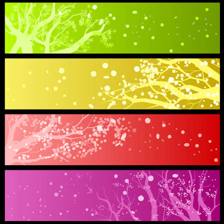 Spring blossom banners - Horizontalのイラスト素材