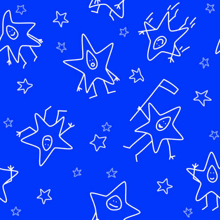 Seamless cartoon starsのイラスト素材