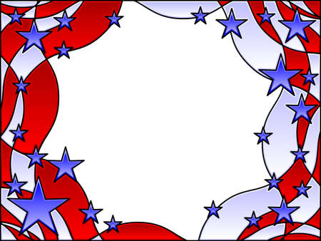 Stars and stripes frameのイラスト素材