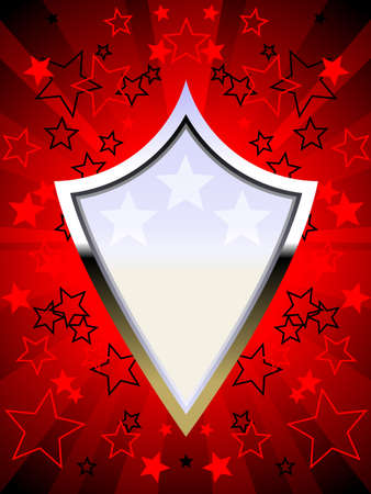 Patriotic chrome shield redのイラスト素材