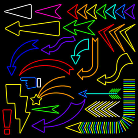 Neon arrowsのイラスト素材