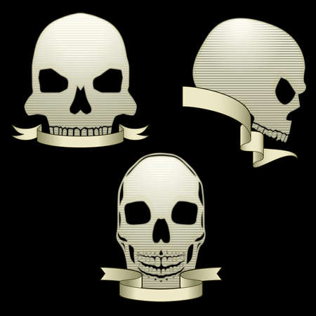 Skull bannersのイラスト素材