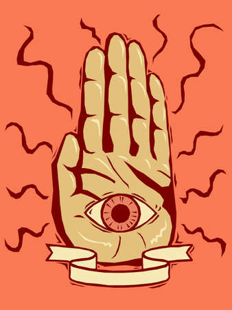 Woodcut fortune tellerのイラスト素材