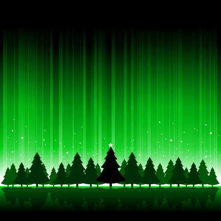 Green Christmas tree backgroundのイラスト素材