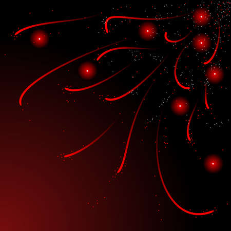 Fireworks coming from a cornerのイラスト素材