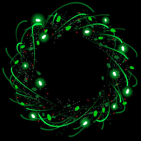 Swirly Xmas wreathのイラスト素材