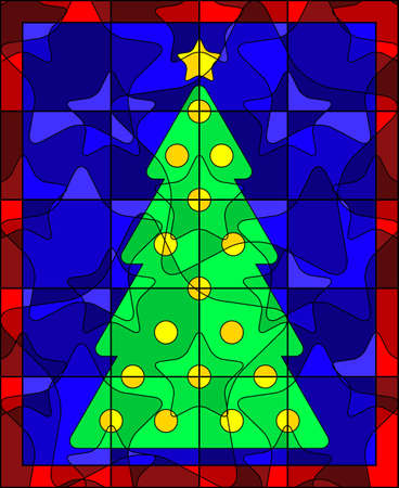 Christmas tree quiltのイラスト素材