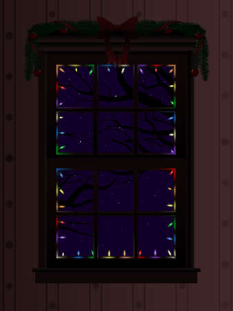 Christmas windowのイラスト素材