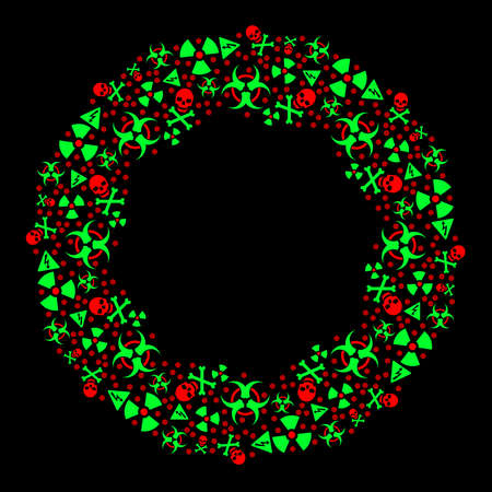 Goth warning Christmas wreathのイラスト素材