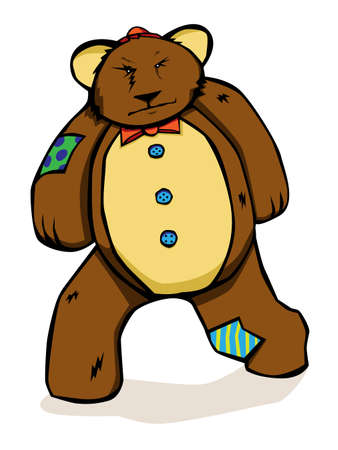 Patches the grumpy Teddy bearのイラスト素材