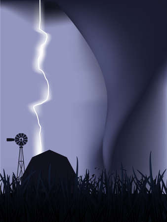 Tornado and lightningのイラスト素材