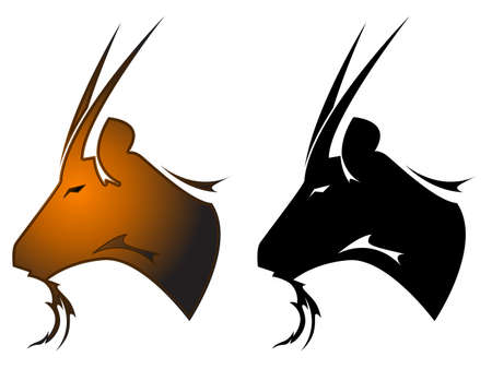 Goat tattoo symbolのイラスト素材