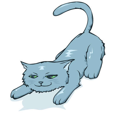 Pouncing kittenのイラスト素材