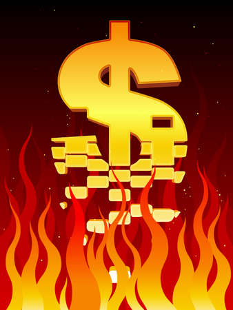 Economy in flamesのイラスト素材