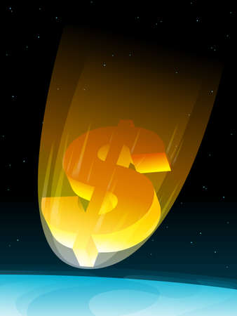 Dollar Plummets To Earthのイラスト素材