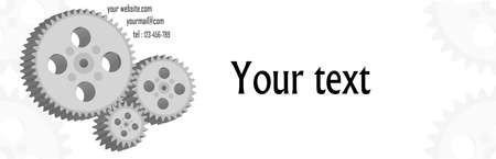 Banner, the board with gear drawing. horizontalのイラスト素材