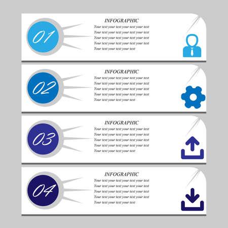 Infographic elements from blue to the dark blueのイラスト素材