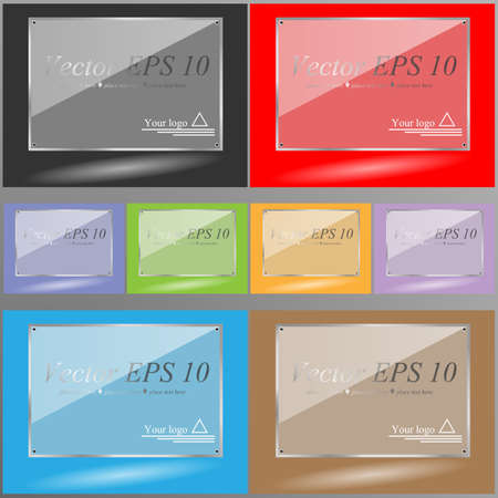 Set a glass banner in different colorのイラスト素材