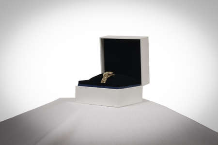 Gold Watch in its boxの写真素材