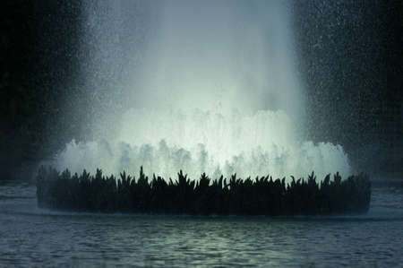 VERSAILLES - JULY 21: Light and The Obelisk at The Fountains Night Show on July 21, 2012 in Versaillesのeditorial素材