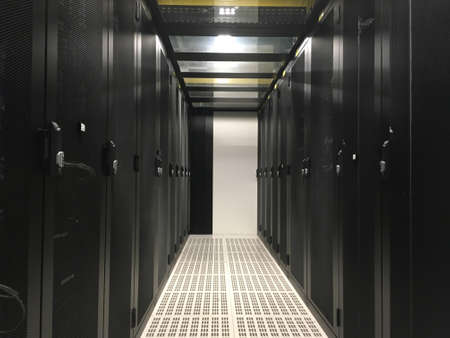 Datacenter : Row of servers racks. Cold Aisle #2