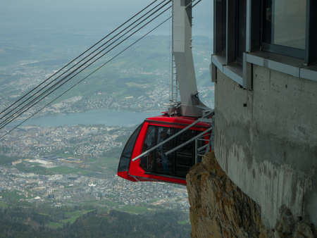 Beautiful Swiss Landscapes with Snow Alps cable railway
