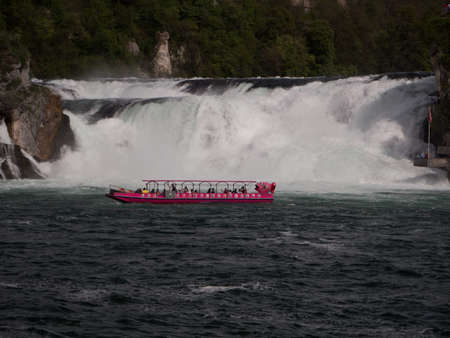 Rhine Falls in Switzerland early spring timeの写真素材