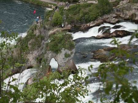 Rhine Falls in Switzerland early spring timeの写真素材