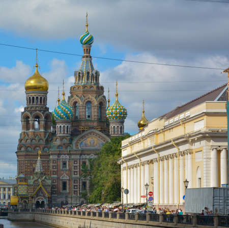 Famous church of the Savior on Spilled Blood in Saint Petersburg, Russiaの写真素材