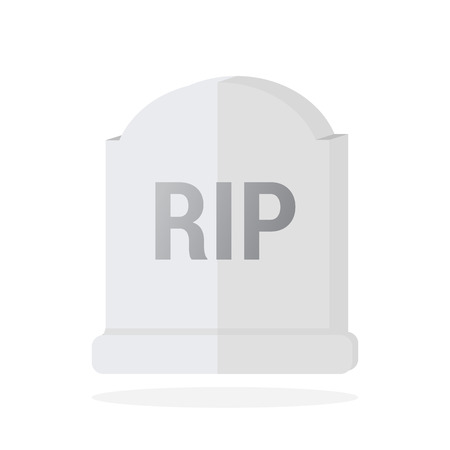 Grave flat design vector, Gravestone Iconのイラスト素材
