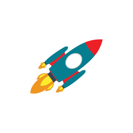 Vector Rocket Icon, Rocket ship in a flat style, Project start upのイラスト素材