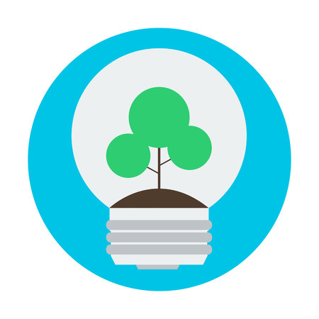 41.Concept tree in light bulb symbol of renewable energyのイラスト素材