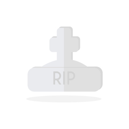 Grave flat design vector, Gravestone Iconのイラスト素材