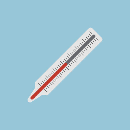 thermometer medical Icon with long shadow flat style vector Thermometer Icon, thermometer icon flat, thermometer icon picture, thermometer icon vector, thermometer icon graphic,のイラスト素材