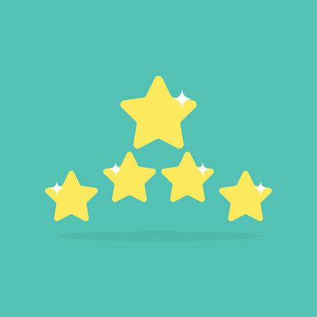 Five Star Product Quality Rating With Reflectionのイラスト素材