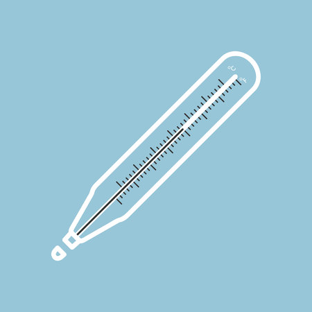 Medical thermometer or thermometer icon on flat style.のイラスト素材