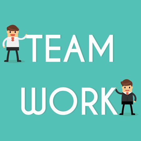 Businessman with teamwork concept. Business concept.のイラスト素材