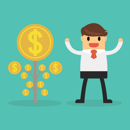 Investment concept and Money growth. Money plant conceptのイラスト素材