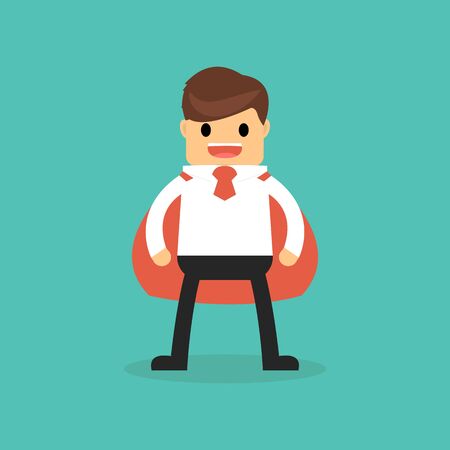 Super Businessman on flat style.のイラスト素材