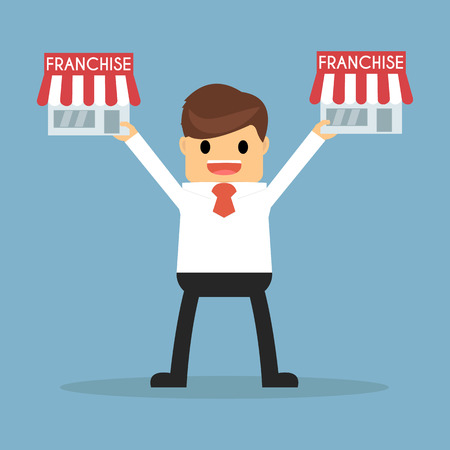 Businessman want to expand his business, franchise concept.のイラスト素材